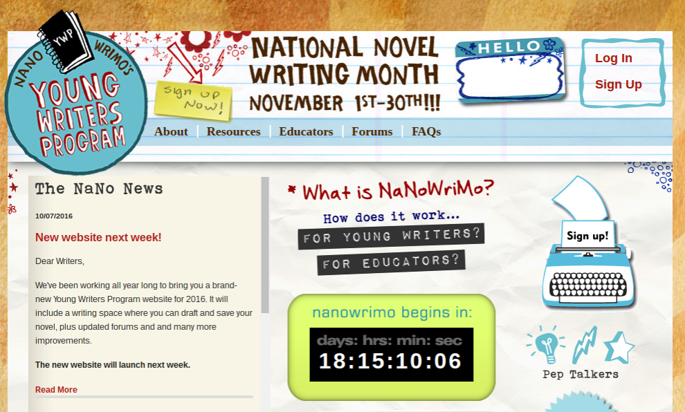 nanowrimo ywp